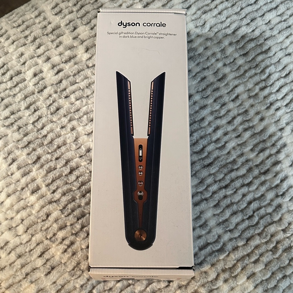 Dyson Corrale story straightener in Prussian blue/rich copper